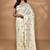cream chanderi silk blend saree with blouse piece