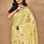 yellow chanderi silk blend saree with blouse piece