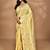 yellow chanderi silk blend saree with blouse piece