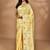 yellow chanderi silk blend saree with blouse piece