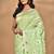 light green chanderi silk blend saree with blouse piece