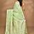 light green chanderi silk blend saree with blouse piece