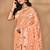 peach chanderi silk blend saree with blouse piece