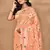 peach chanderi silk blend saree with blouse piece