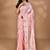 peach chanderi silk blend saree with blouse piece