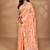peach chanderi silk blend saree with blouse piece