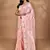 pink chanderi silk blend saree with blouse piece