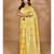 yellow chanderi silk blend saree with blouse piece