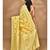yellow chanderi silk blend saree with blouse piece