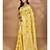 yellow chanderi silk blend saree with blouse piece