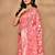 peach chanderi silk blend saree with blouse piece