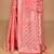 peach chanderi silk blend saree with blouse piece