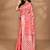 peach chanderi silk blend saree with blouse piece