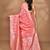 peach chanderi silk blend saree with blouse piece