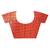 orange kanjiviram silk blend saree with blouse piece