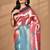 pink banarasi silk blend saree with blouse piece