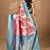 pink banarasi silk blend saree with blouse piece