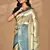 beige banarasi silk blend saree with blouse piece
