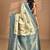 beige banarasi silk blend saree with blouse piece