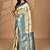 beige banarasi silk blend saree with blouse piece