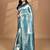 green banarasi silk blend saree with blouse piece