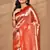 red banarasi silk blend saree with blouse piece
