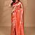 red banarasi silk blend saree with blouse piece