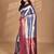 purple banarasi silk blend saree with blouse piece