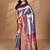 purple banarasi silk blend saree with blouse piece