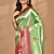 green banarasi silk blend saree with blouse piece