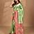 green banarasi silk blend saree with blouse piece