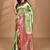 green banarasi silk blend saree with blouse piece