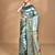 green banarasi silk blend saree with blouse piece