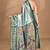 green banarasi silk blend saree with blouse piece