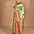light green banarasi silk blend saree with blouse piece