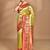pink banarasi silk blend saree with blouse piece