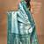 blue two dye silk blend saree with blouse piece