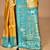 yellow two dye silk blend saree with blouse piece