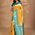 yellow two dye silk blend saree with blouse piece