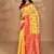 yellow kashmiri silk linen saree with blouse piece