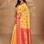yellow kashmiri silk linen saree with blouse piece