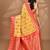 yellow kashmiri silk linen saree with blouse piece
