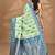light green kashmiri silk linen saree with blouse piece