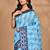 blue kashmiri silk linen saree with blouse piece