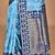 blue kashmiri silk linen saree with blouse piece