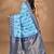 blue kashmiri silk linen saree with blouse piece