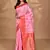pink kashmiri silk linen saree with blouse piece