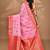pink kashmiri silk linen saree with blouse piece