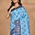 blue kashmiri silk linen saree with blouse piece