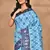 blue kashmiri silk linen saree with blouse piece